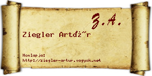 Ziegler Artúr névjegykártya